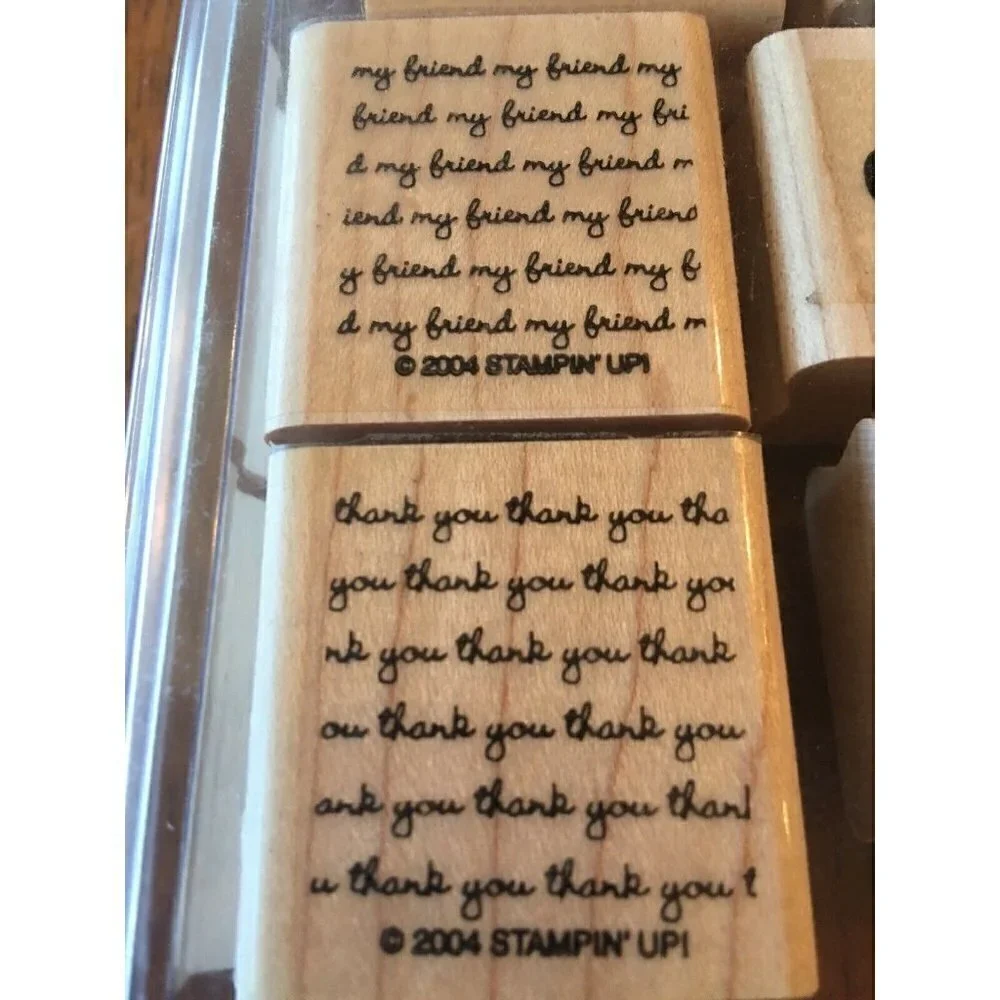 Stampin’ Up! 2004 Mini Messages Stamp Set of 8 Premounted Scrapbooking Cards